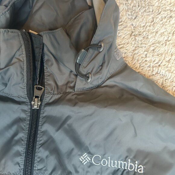 Columbia Lightweight Hooded Windbreaker Gray/Black Men’s Small - Picture 3 of 5